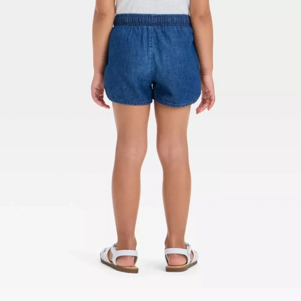 Toddler Girls' Denim Shorts - Cat & Jack 2T Dark Blue - Picture 4 of 5
